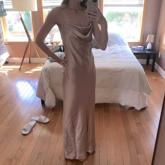 NWT charmeuse cowl neck bridesmaid dress - Picture 5 of 7